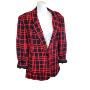 Vintage Snazzle Solo oversized plaid blazer